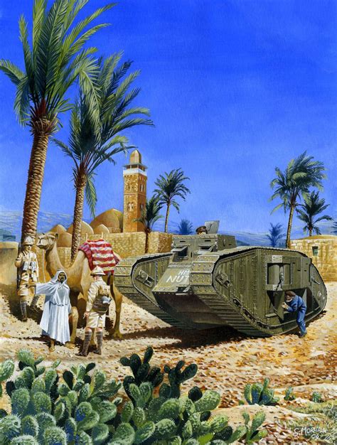 A British Tank In Gaza Palestine In 1917 British Soldiers Are