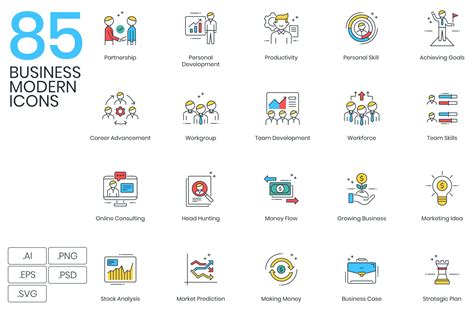 85 Modern Business Icons Custom Designed Icons ~ Creative Market