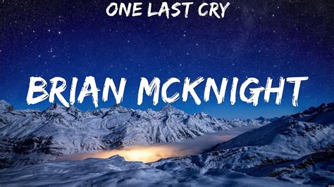 One Last Cry Brian Mcknight Lyrics Youtube