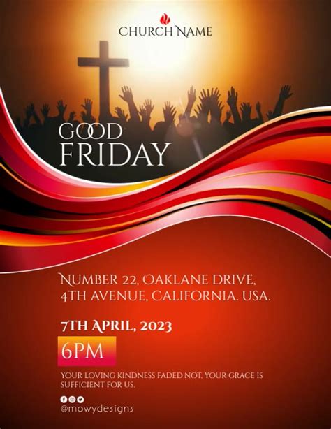 Good Friday Church Service Video Flyer Template Postermywall