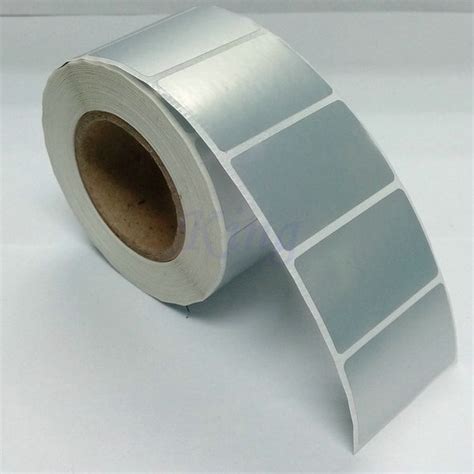 Silver Pet Label Sticker 50x30mm 1500 Pieces Roll Silver Label