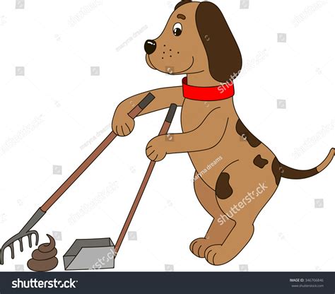 Funny Dog Cleaning His New Creation Stock Vector 346766846 Shutterstock