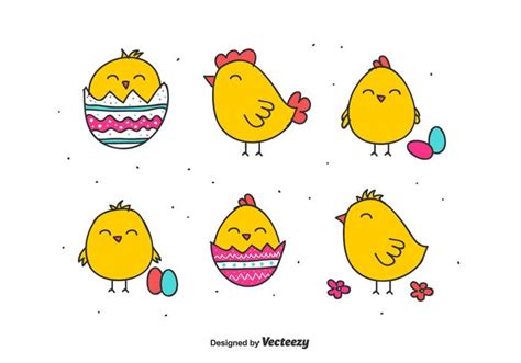 Doodle Easter Chick Vectors 145333 Vector Art At Vecteezy