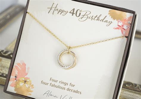 40th Birthday T For Women 40th Birthday Jewelry For Her 4 Decades