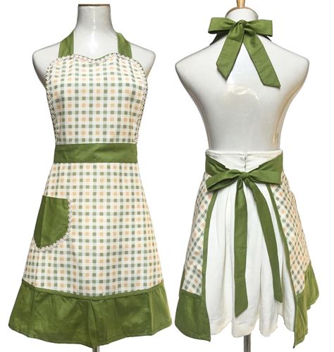 Lovely Sweetheart Retro Kitchen Aprons Woman Girl Cotton Cooking Salon Pinafore Vintage Apron