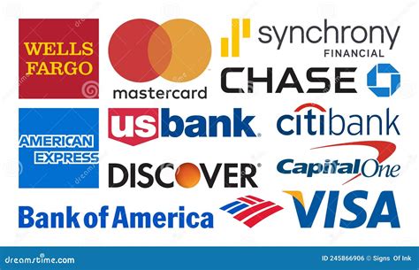 Credit Card Companies Logo Set Editorial Photo Illustration Of