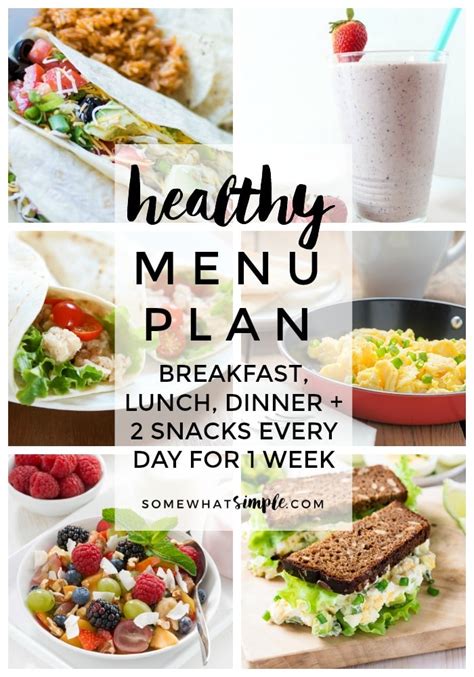 Healthy Meal Plans And Recipe Ideas Somewhat Simple