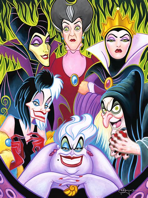 Misleading Ladies Disney Villains Embellished Giclee On Canvas By Tim