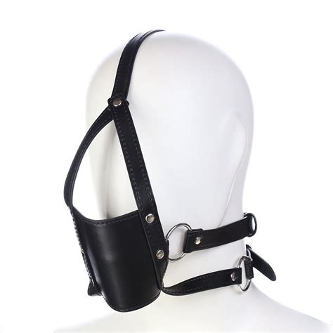 Faux Leather Head Harness Panel Ball Bondage Open Mouth Gag Restraint Mask Bdsm Ebay