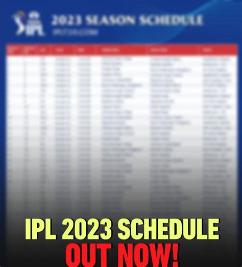 IPL Schedule Check Complete Match Time Table Venues And Timings