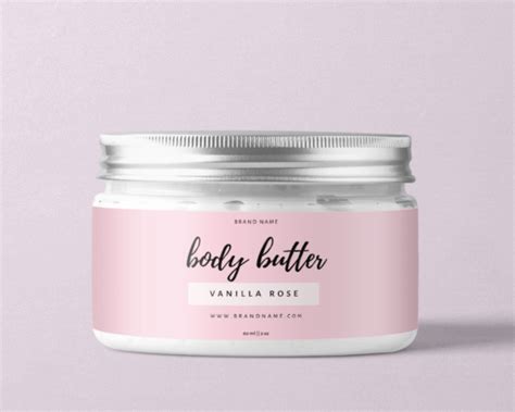 Body Butter Jar Label Design Editable Skincare Body Etsy Body