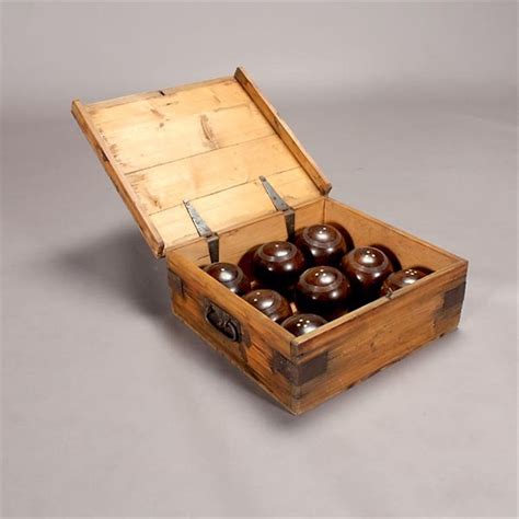 Cased Set Of Eight Lignum Vitae Lawn Bowling Balls