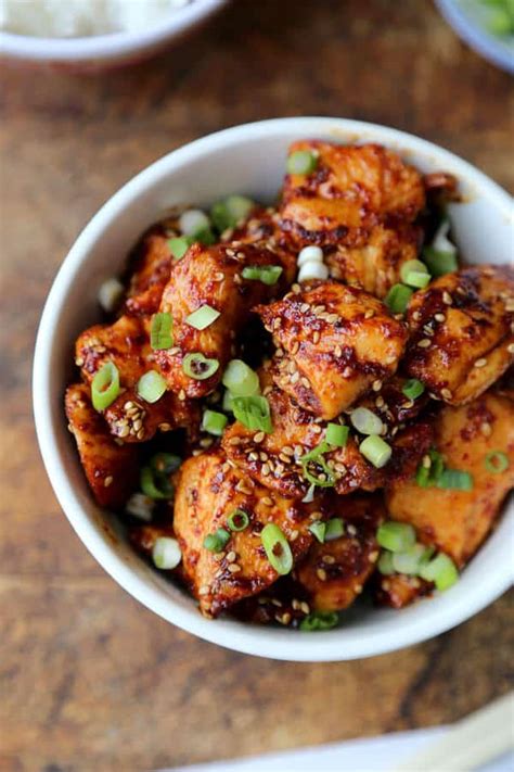 This ultra juicy oven baked chicken breast recipe only takes a few minutes of prep, resulting in tender, juicy chicken breast every time! Korean Sticky Chicken Recipe - Pickled Plum Food And Drinks