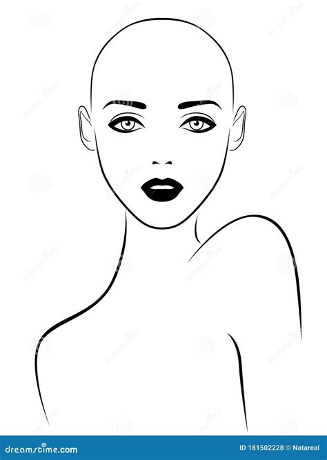 Abstract Of Sensual Woman Without Hair Stock Vector Illustration Of