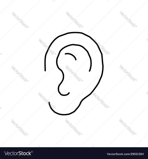 Line Drawing Ear Sketch Symbol Royalty Free Vector Image