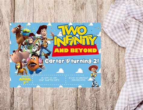Two Infinity And Beyond Toy Story Invitation Anniversaire 5x7 Etsy
