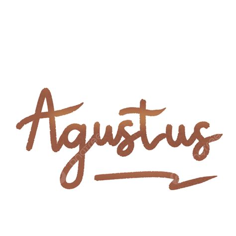 Month Lettering White Transparent Agustus Lettering Month With Brown