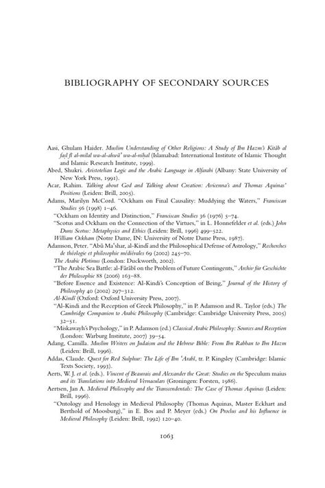 Bibliography Of Secondary Sources The Cambridge History Of Medieval