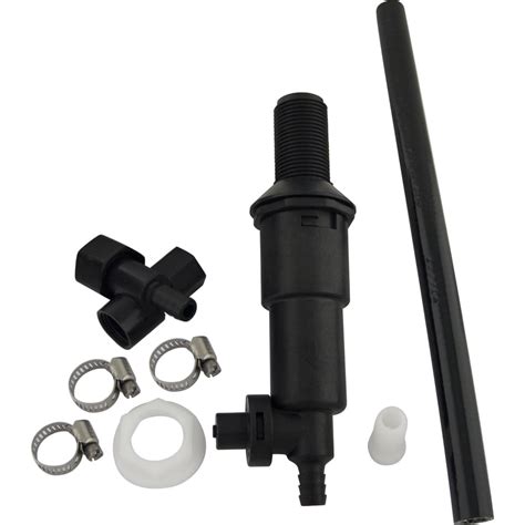 A power flush toilet, unlike a conventional gravity flow toilet, uses pressurized air in the tank to achieve additional force when you flush. Sloan Black Plastic Flush Actuator Toilet Component at ...