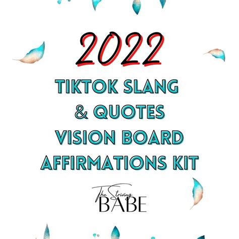 2022 Printable Tiktok Slang Manifesting Vision Board 30 Etsy Ireland