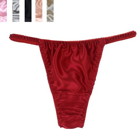 Free Shipping 3pcslot Womens Sexy Silk Panties G String 100