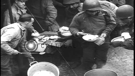 Us Soldiers Are Served Food At A Field Kitchen In Eigelshoven Holland