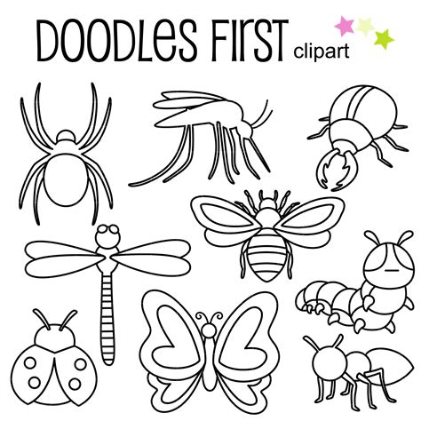 Insect Outline Clip Art Set Daily Art Hub Graphics Alphabets And Svg