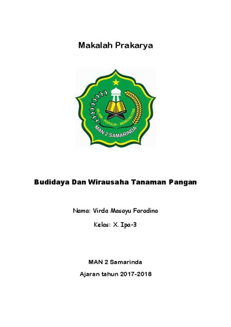 Doc Makalah Prakarya Budidaya Dan Wirausaha Tanaman Pangan Virda