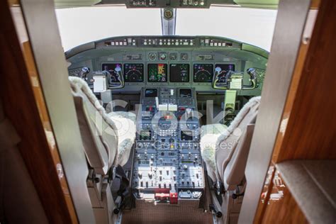 Jet Airplane Pilots Cabin Stock Photo Royalty Free Freeimages