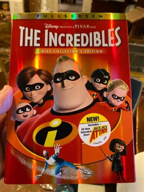 Disney Pixar The Incredibles Collectors Edition 2 Disc Dvd Set Wslip