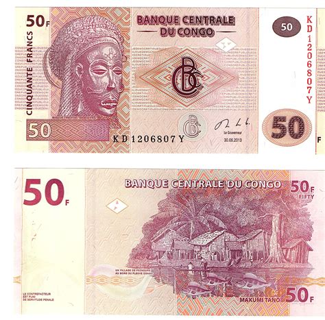Congo Democratic 97a 50 Francs Pages World Paper Money