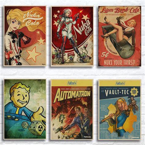 Fallout 3 4 Game Poster Fallout Series Game Retro Poster Retro Kraft
