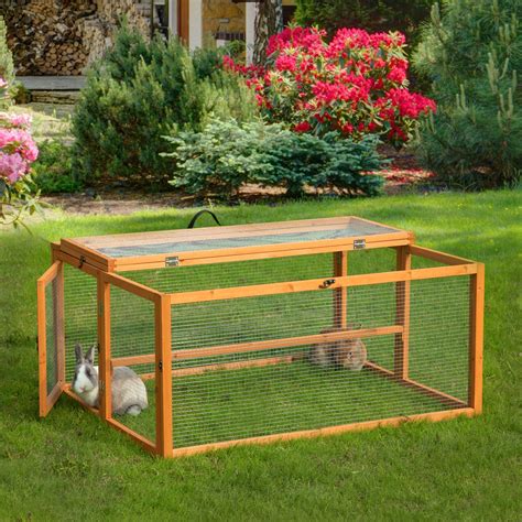 Coziwow Folding Chicken Coop Wooden Rabbit Hutch For Small Animals