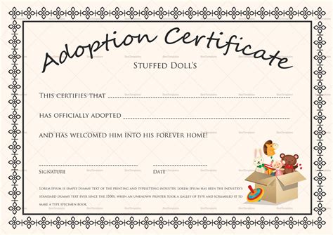 Blank Adoption Certificate Template With Regard