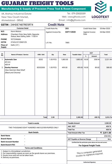 Choose from a variety of credit note templates made by branding professionals. Creditnote_203-1 - Lifetime FREE GST Billing Software