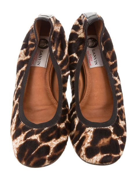 lanvin leopard ballet flats shoes lan66586 the realreal