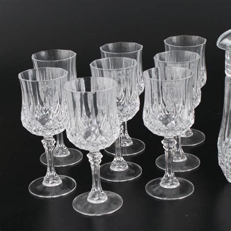 Cristal D Arques Longchamp Crystal Red And White Wine Glasses With Pitcher Ebth