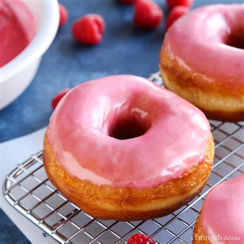 Yeast Donuts With Fresh Raspberry Glaze • A Farmgirls Dabbles