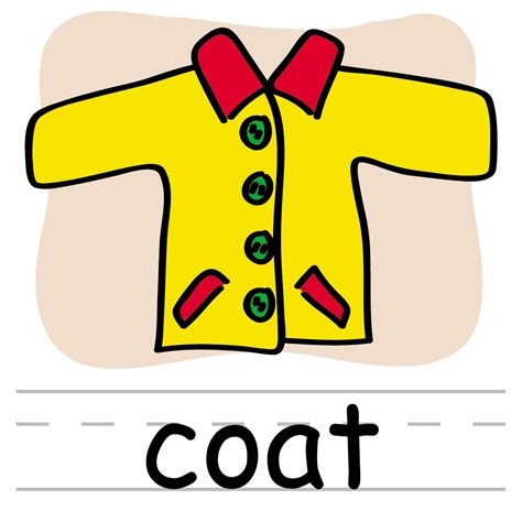 Clip Art Basic Words Coat Color Labeled Abcteach