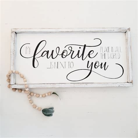 My Favorite Place In All The World Is Next To You Wall Decor Etsy