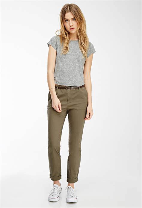 Forever 21 Belted Chino Pants 17 Forever 21 Casual