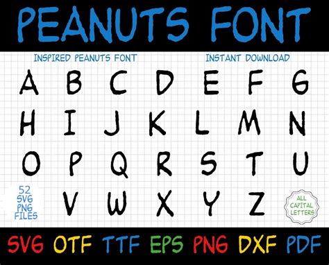 Peanuts Font Peanuts Svg Peanuts Font Svg Peanuts Alphabet Etsy