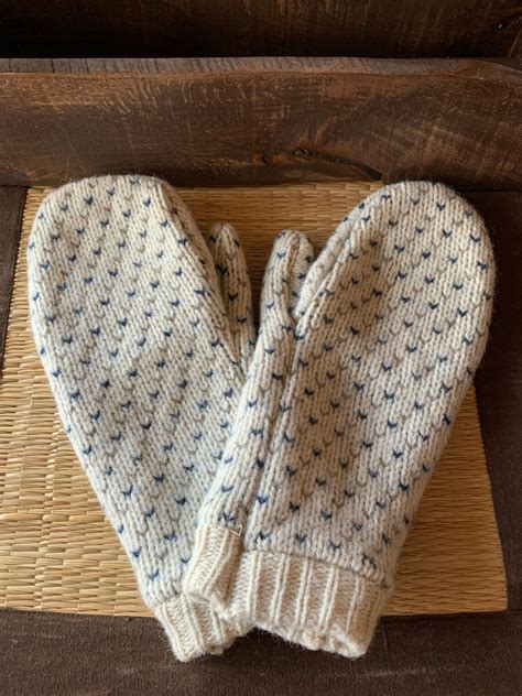 Womens Upcycled Wool Mittens Etsy