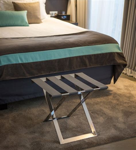 Wellfor set of 2 luggage rack with shelf, folding metal luggage holder suitcase rack for guest room, bedroom, hotel (black) wellfor. Customizable folding luggage rack