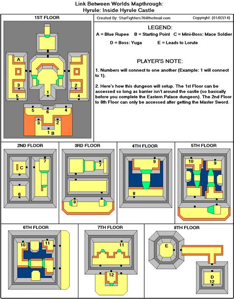 The Legend of Zelda: A Link Between Worlds Hyrule: Hyrule Castle Map 