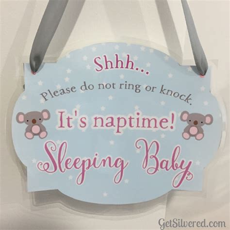 Baby Sleeping Sign For Door Printable Babyjulb