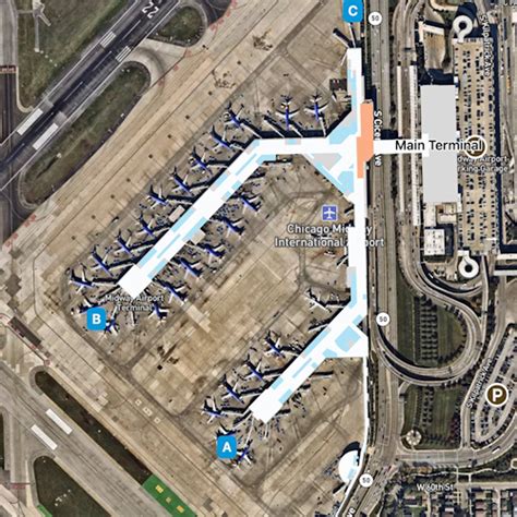 Chicago Midway Airport Map Guide To Mdws Terminals