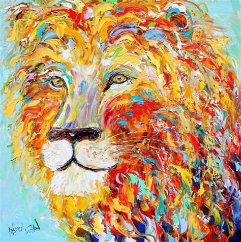 Sale Abstract Impressionism Lion Animal Portrait Painting