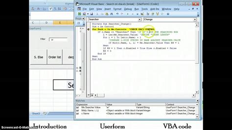 Excel Vba Tutorial Filter Controls On A Userform Youtube