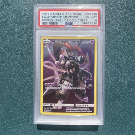 pokemon card psa 8 armored mewtwo sm228 fall 2019 collectors chest nm mint ebay